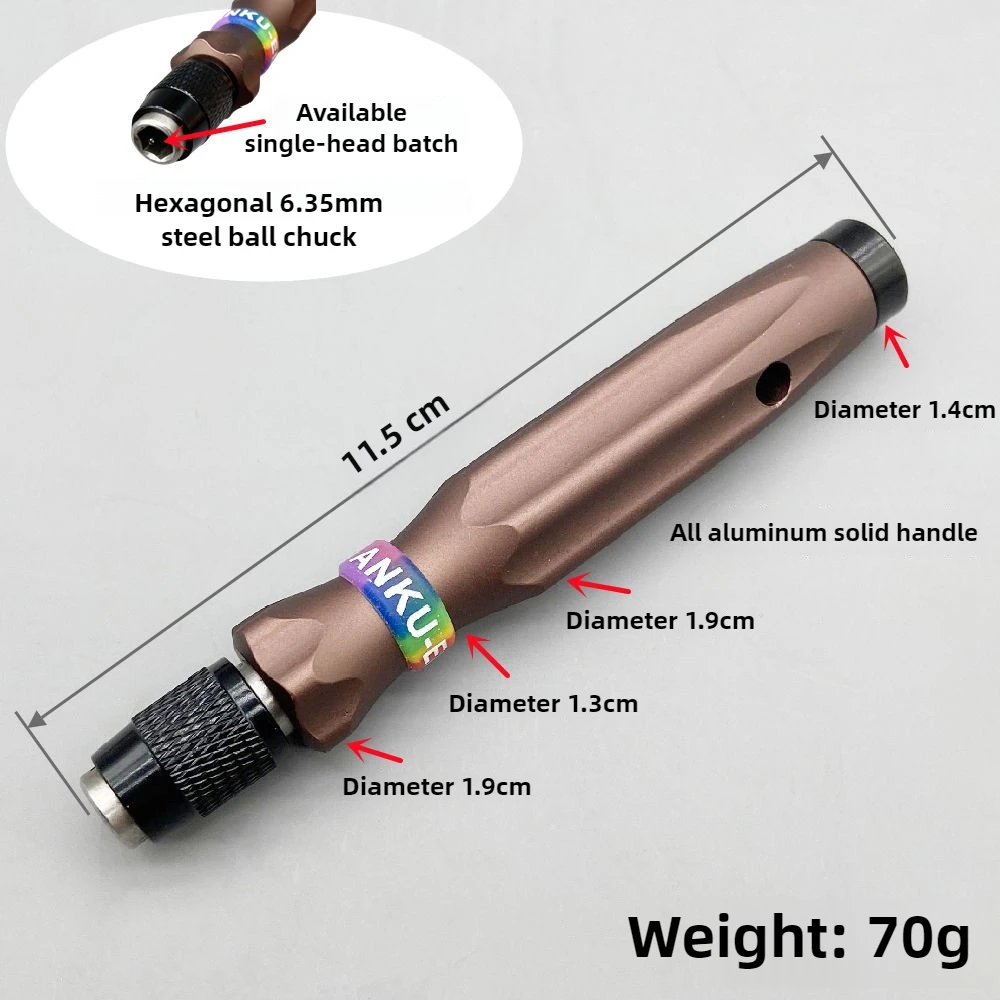 ANKU Precision Screwdriver Bit Set Repair Tool Kit Magnetic 6.35mm Shank 1/4" Bit All Aluminum Alloy Screw Driver Tip Mini Tools