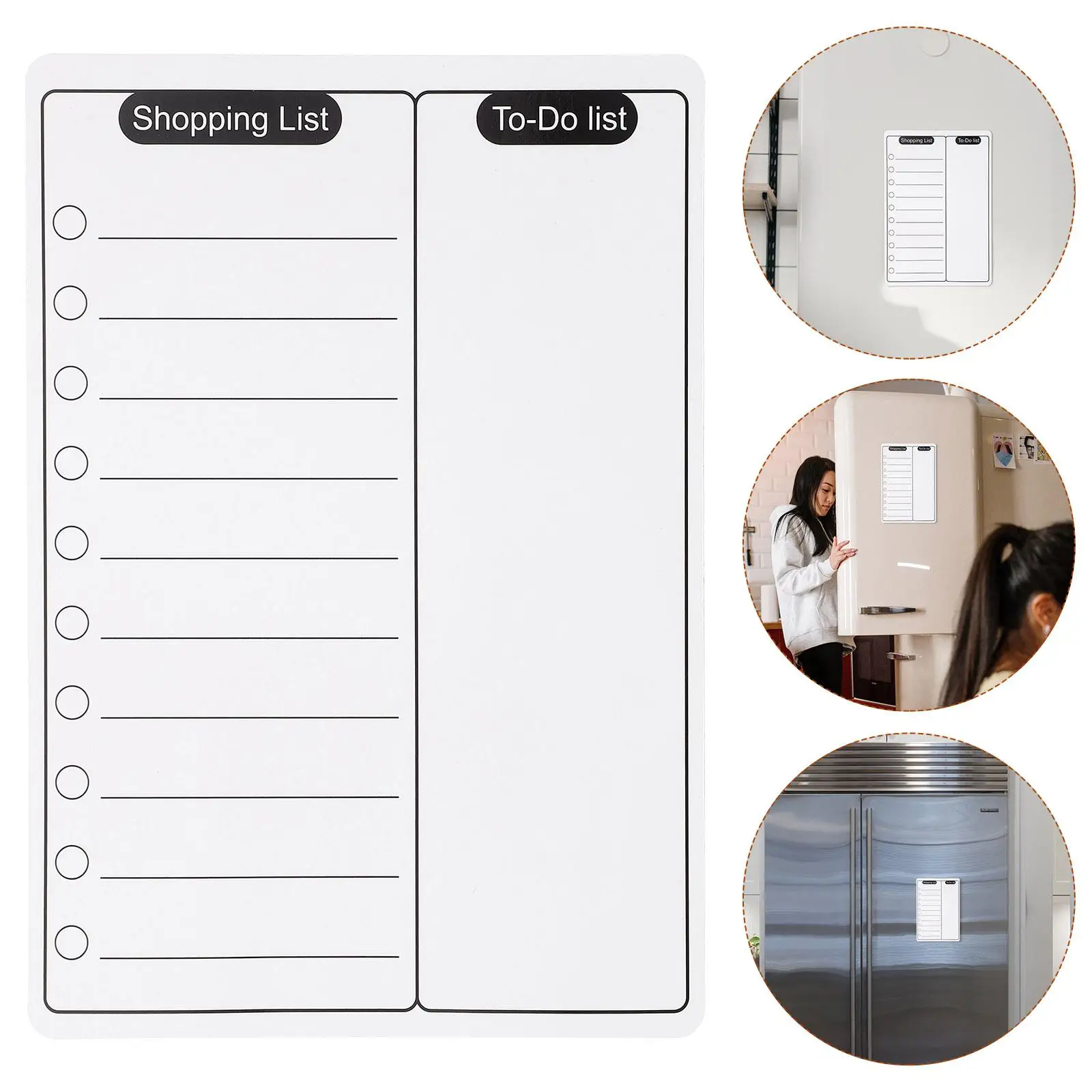 Magnetic Dry Erase Board Fridge Notepad Rewritable Whiteboard for Shopping List Planner Magnetic Note Pad Simple Design