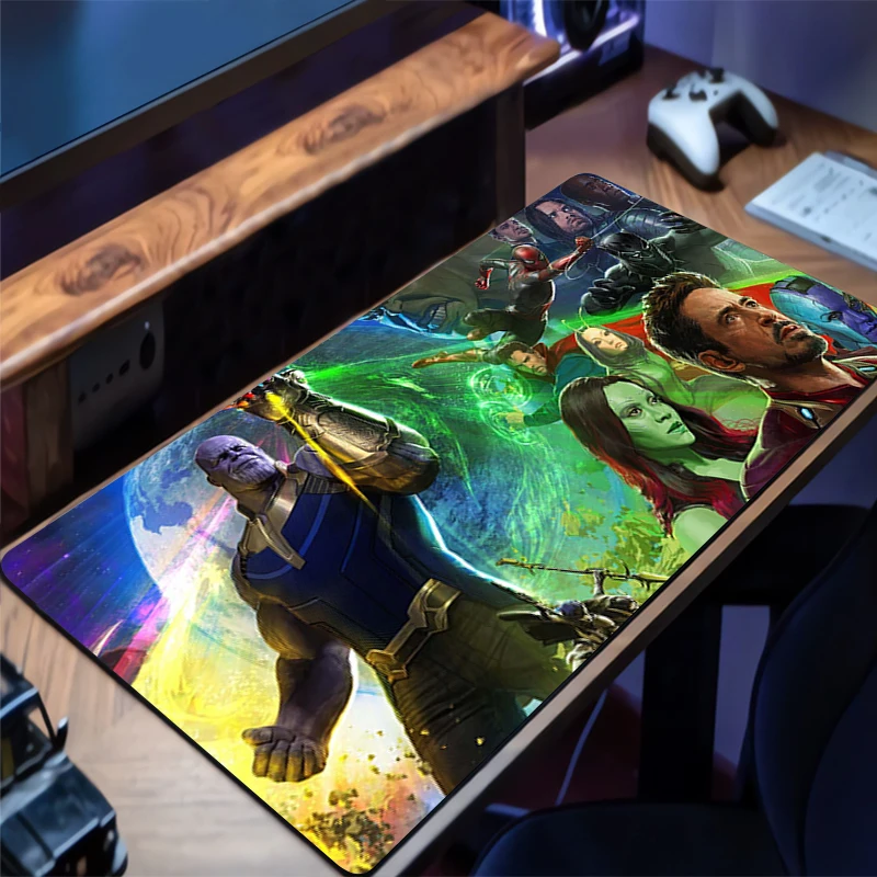 Alas Mouse Desain M-marvel Anti-selip Alas Meja Mudah Dibersihkan Aksesori Gaming Tepi Jahitan untuk Rumah dan Permainan untuk Alas Mouse Gamer