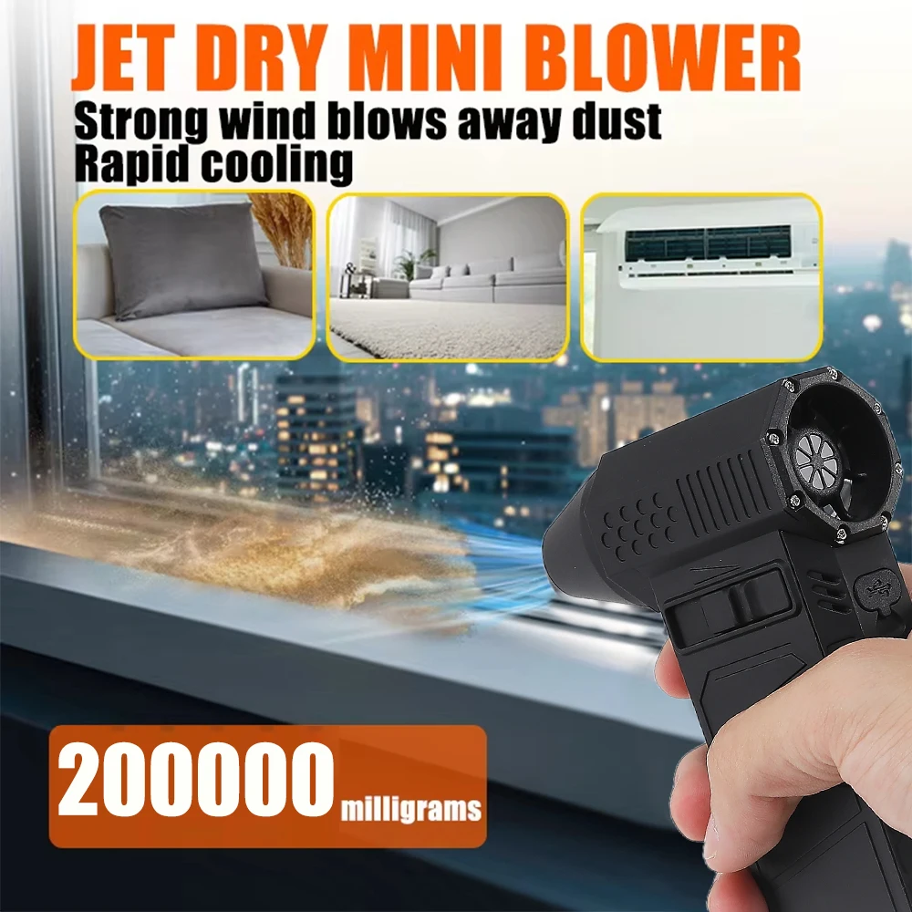 200000 RPM Turbo jet fan Car Electric Air Duster 50 m/s Mini Turbo Violent Fan Ricaricabile Jet Dry Ventilatore per Tastiera del Camion
