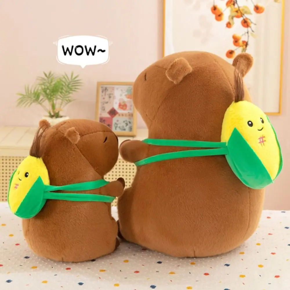 Corn Backpack Corn Capybara Plush Toy Simulation Soft Capybara Plush Toy Fluffy Cartoon Capybara Fluffty Doll Home Decor