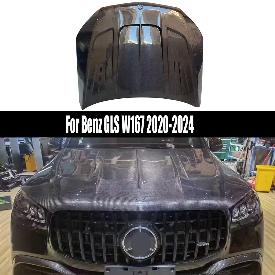 

Для Mercedes-Benz GLS-Класса W167 2020-2024: Капот из углеродного волокна, крышка двигателя, обновленные автозапчасти