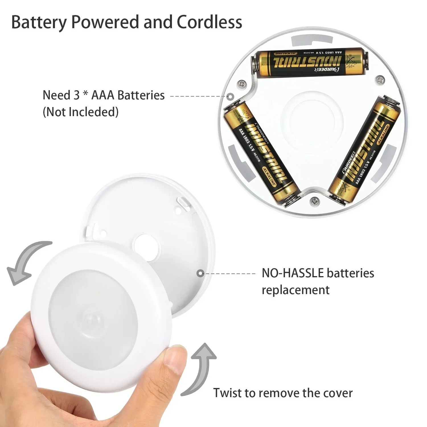 Luz de armario con Sensor inteligente, luz nocturna de noche para el hogar alimentada por batería, lámpara magnética inalámbrica para escaleras, armarios de cocina