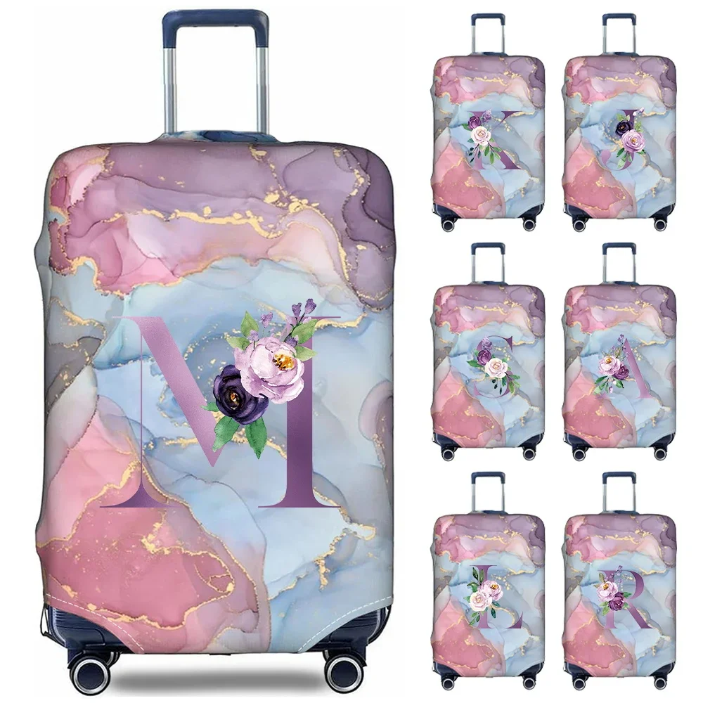 

Stretch Fabric Luggage Protective Cover Dust Cover Anti-Scratch Suitcase Suit for 18-32 Inch Bag Purple Print Travel Accessories