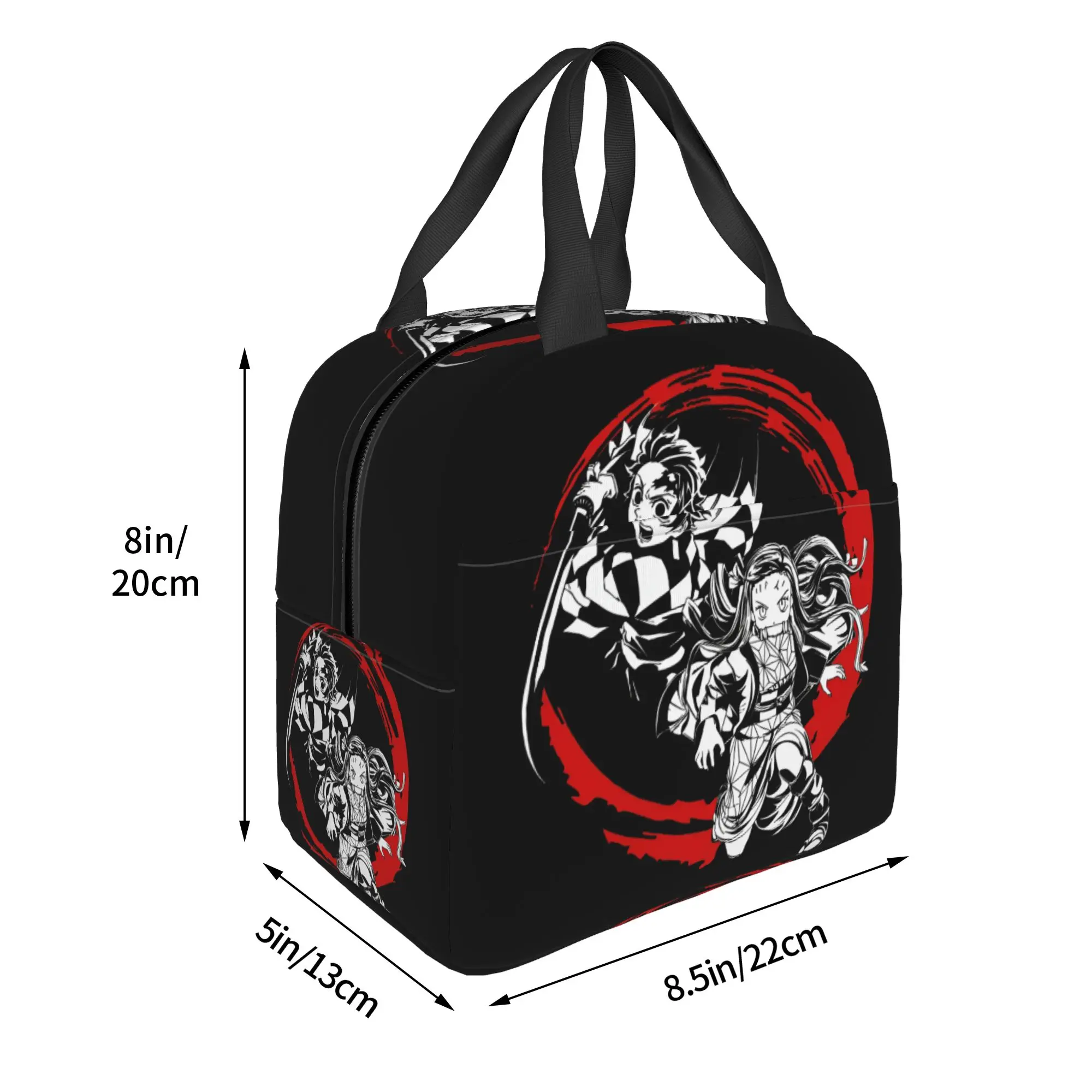 D-Demons Slayers Insulated Lunch Bag for Outdoor Picnic Unique Anime Cartoon Comic Leakproof Thermal Cooler Lunch Box Women Men view 3