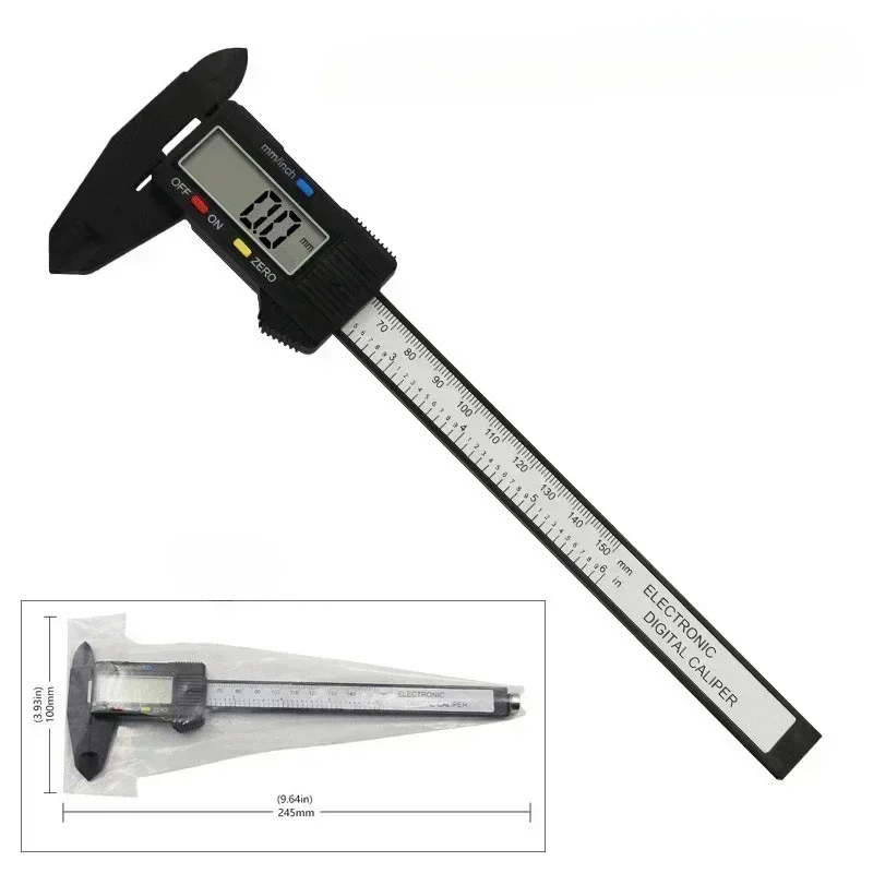 2023 New 150mm Electronic Digital Caliper Carbon Fiber Dial Vernier Caliper Gauge Micrometer Measuring Tool Digital Ruler