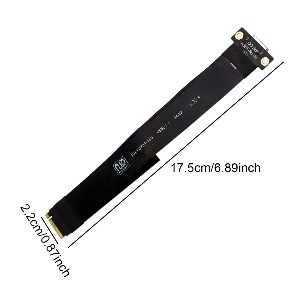 M.2 NVMe إلى Oculink SFF-8611 SFF-8612 أنثى المقبس تمديد كابل كابل لنقل مستقر في ألعاب الكمبيوتر