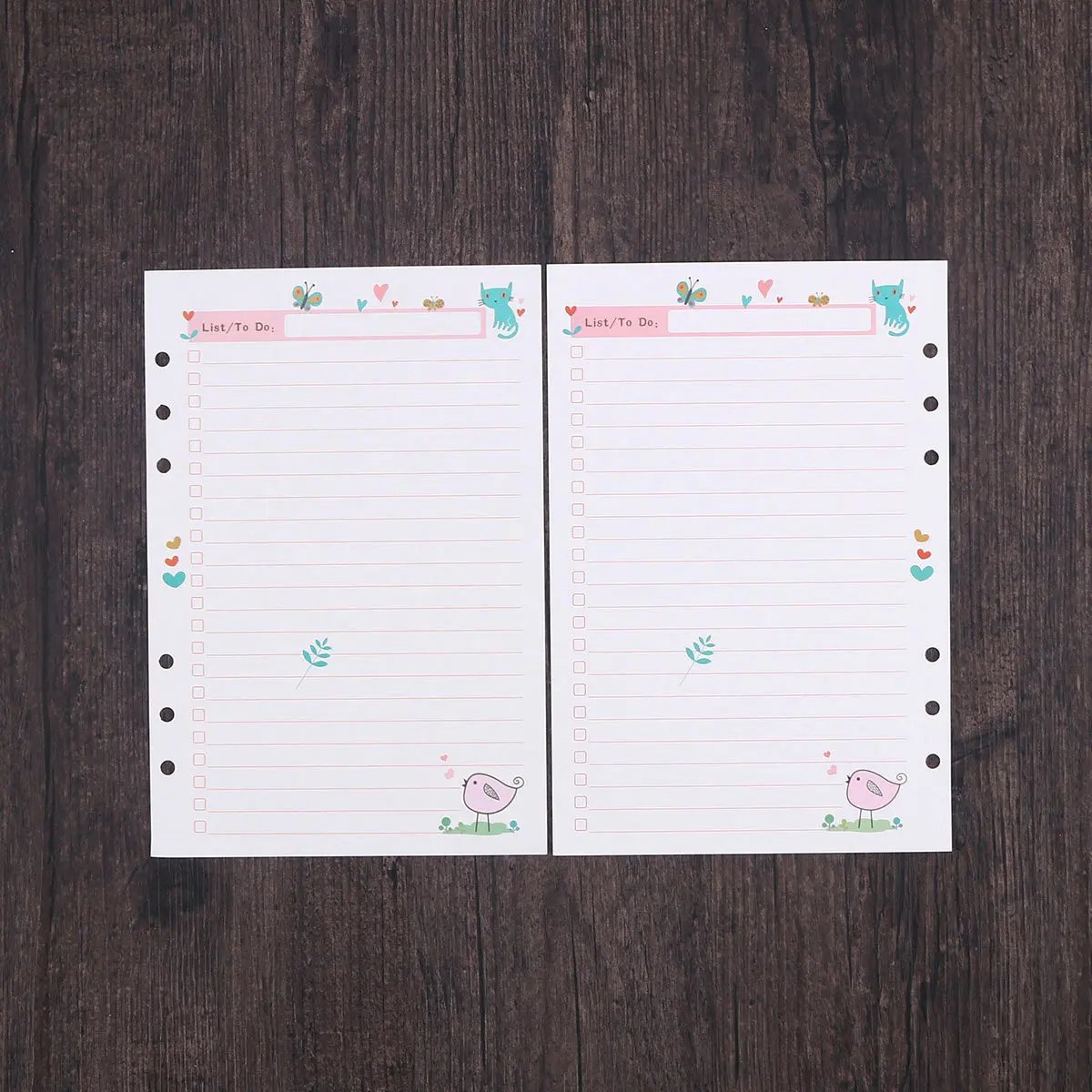 

2Pcs Hand Account Planner Paper Refills Colorful A5 Size 6 Holes Loose Leaf Sheets for Spiral Notebook Notebook Paper Refills