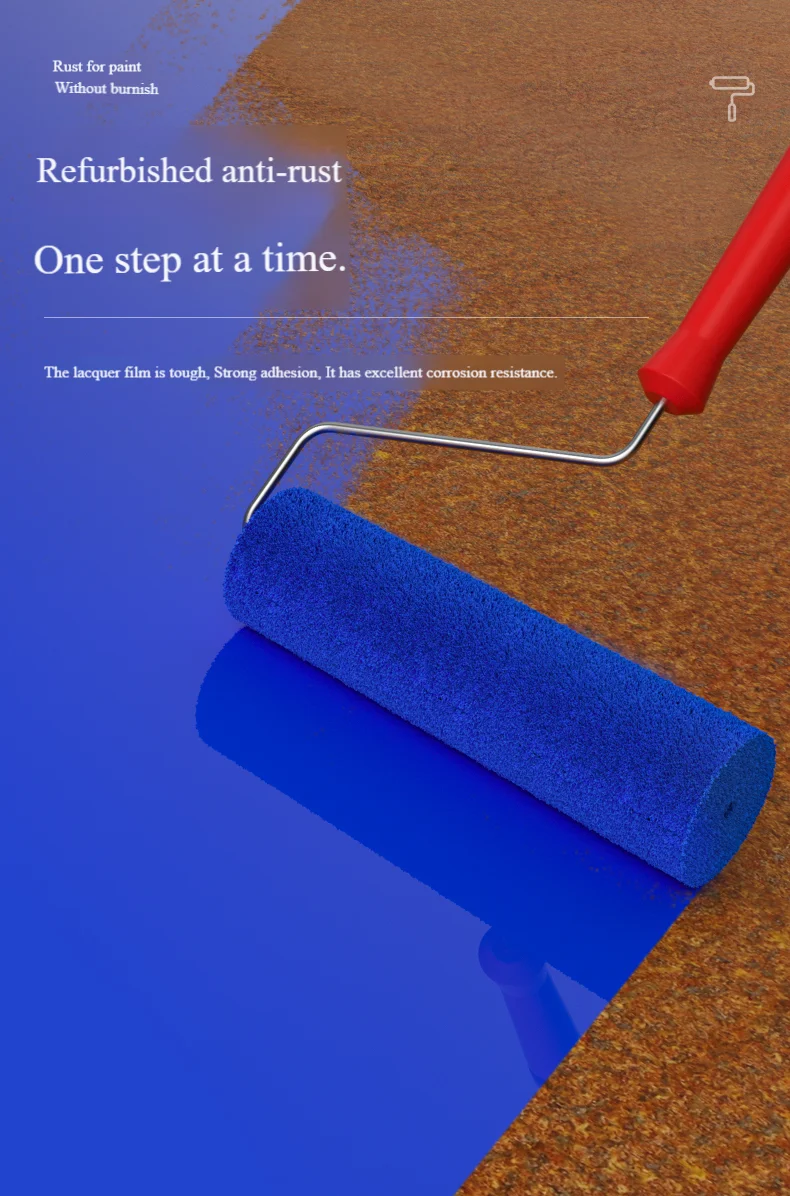 طلاء معدني مائي منزلي - محول صدأ، مضاد للصدأ وإزالة الصدأ، لا حاجة إلى صنفرة، سهل الاستخدام