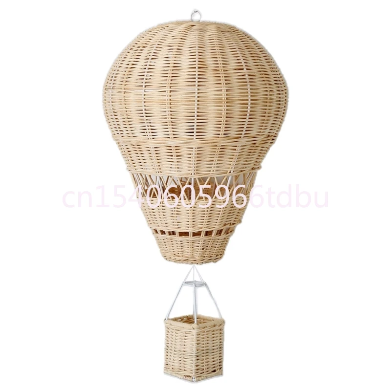 Aerostatic Balloon Decoration Kids Room Props Rattan Nursery Rattan Kids Decor Hot Air Balloon Rattan Baby Room Decoration