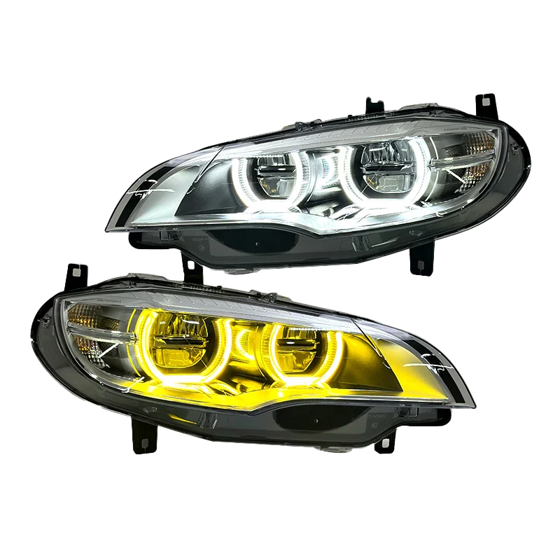JY for X6 E71 12V LED Headlights 2008-2014 Dual Color White/Yellow DRL Plug & Play New No Modification