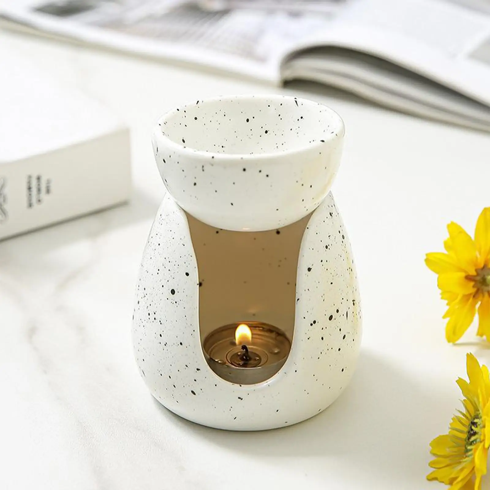 Essential Oil Burner Essential Oil Warmer Aromatherapy Oil Warmer Tabletop Wax Melt Burner for Office Home Bedroom SPA Yoga