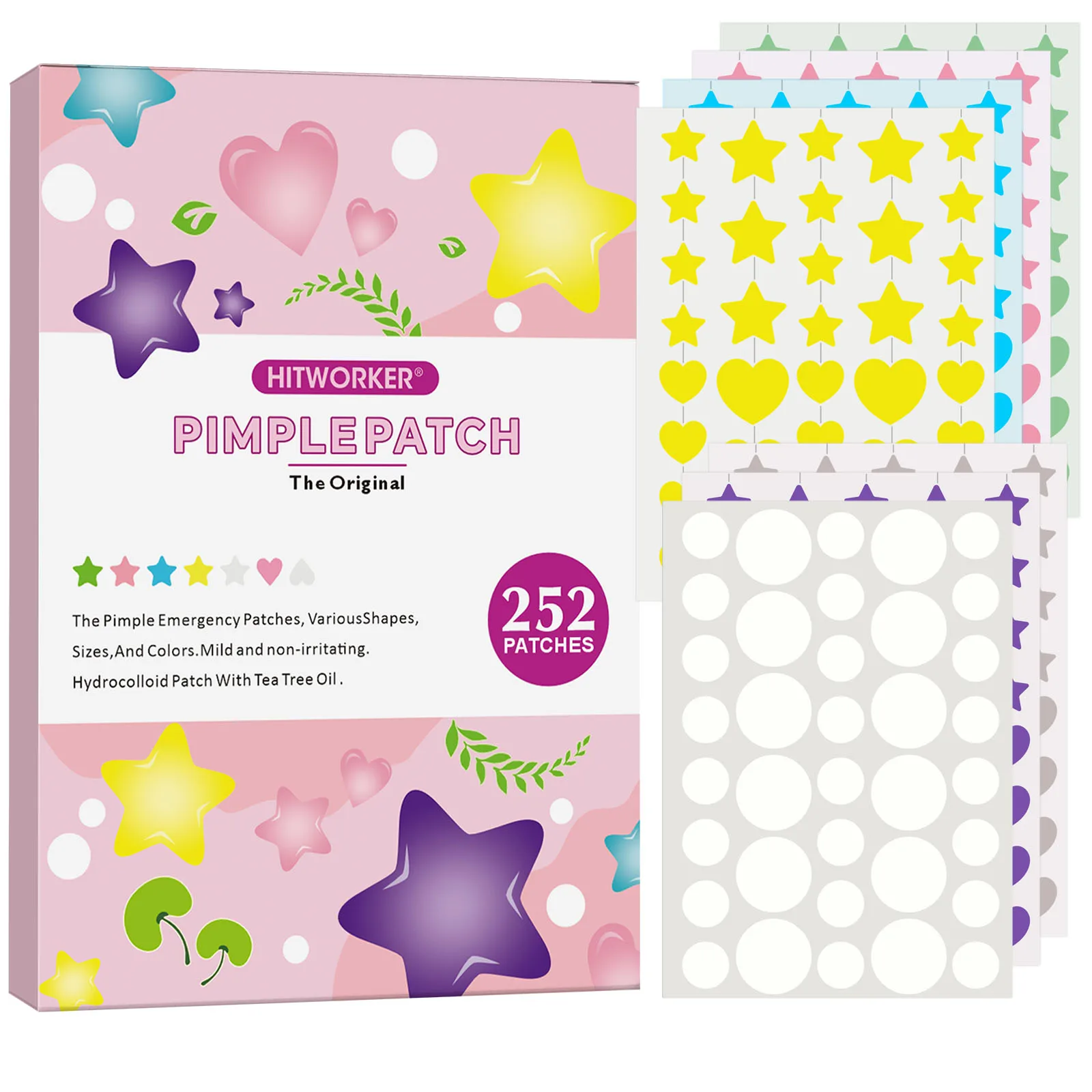 رقعة حب الشباب الغروانية المائية غير المرئية المقاومة للماء لتنظيف الوجه، ملحقات أداة جوهر مناسبة لجميع أنواع البشرة