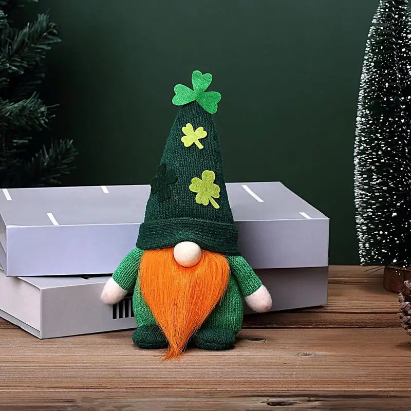 St Patrick's Day Decorations With Shamrock Spring Gnomes Plush Decoration Plush Decoration Gnomes Decorations St Patrick's Day