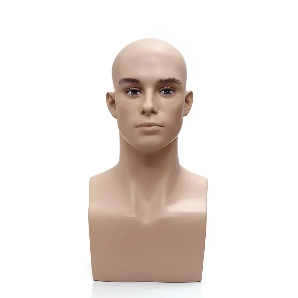 H1115 Male Head Mannequin Realistic Shoulder Wig Display