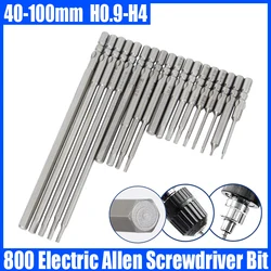 800 Electric Allen Screwdriver 4mm Round Handle Magnetic Hexagon Socket Screwdriver 40/50/60/100mm Impact Screw Driver Drill Bit