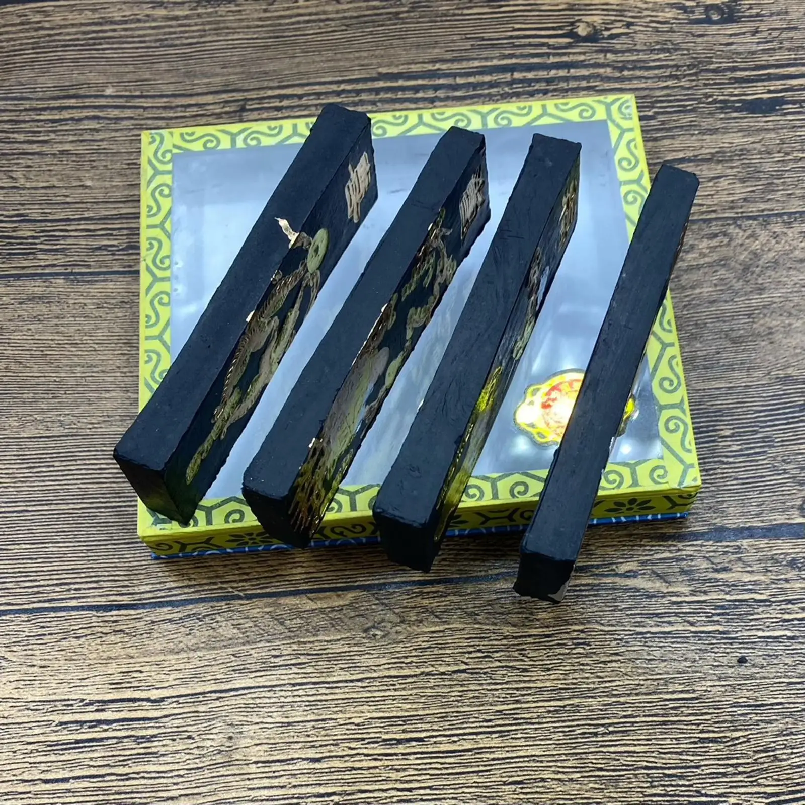 4x Calligraphy Ink Block Handmade Painting Drawing Ink Paint Solid Inks Chinese Ink Stones for Writing Coloring Drawing Crafts