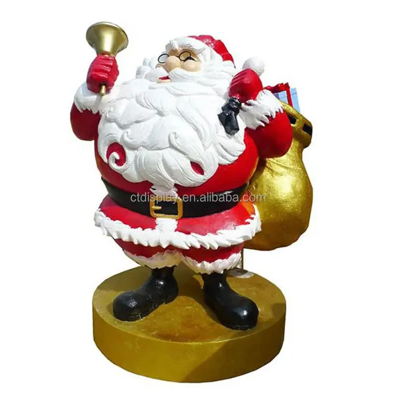 Customized Life Size High Quality Christmas Santa Claus Fiberglass Statue For Christmas Decoration