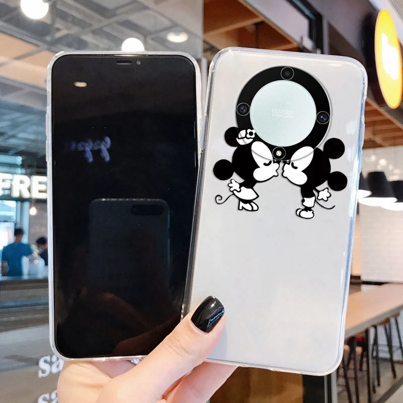 For Honor X9a 5G Magic 5 Lite X9b Magic6 Lite X9 Magic4 LITE Phone Case Mickey Minnie Mouse Anime Soft Silicone Transparent Capa