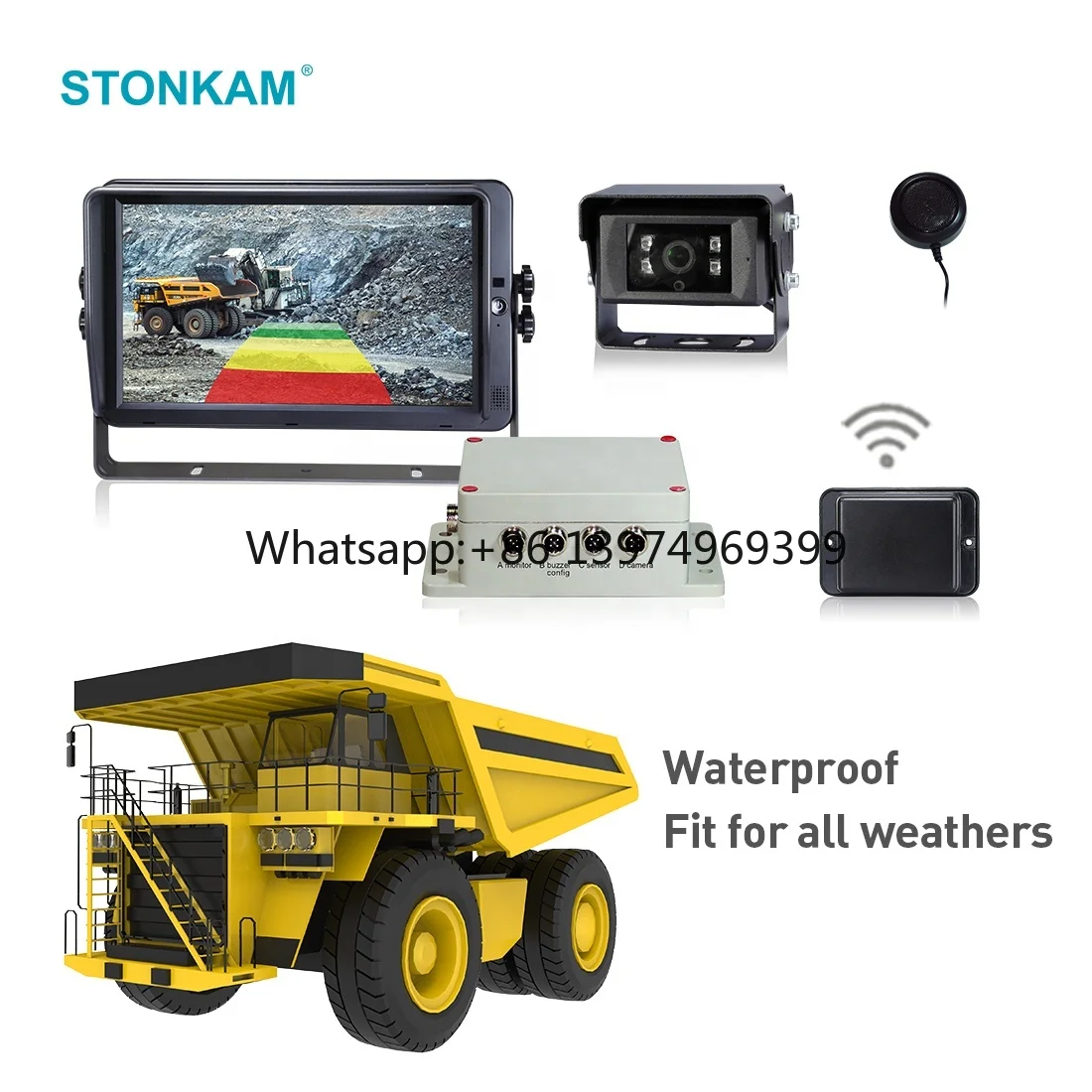 77ghz Blind Spot Detection radar Sensor With Lcd Monitor for Heavy Duty Trucks Waterproof Dustproof