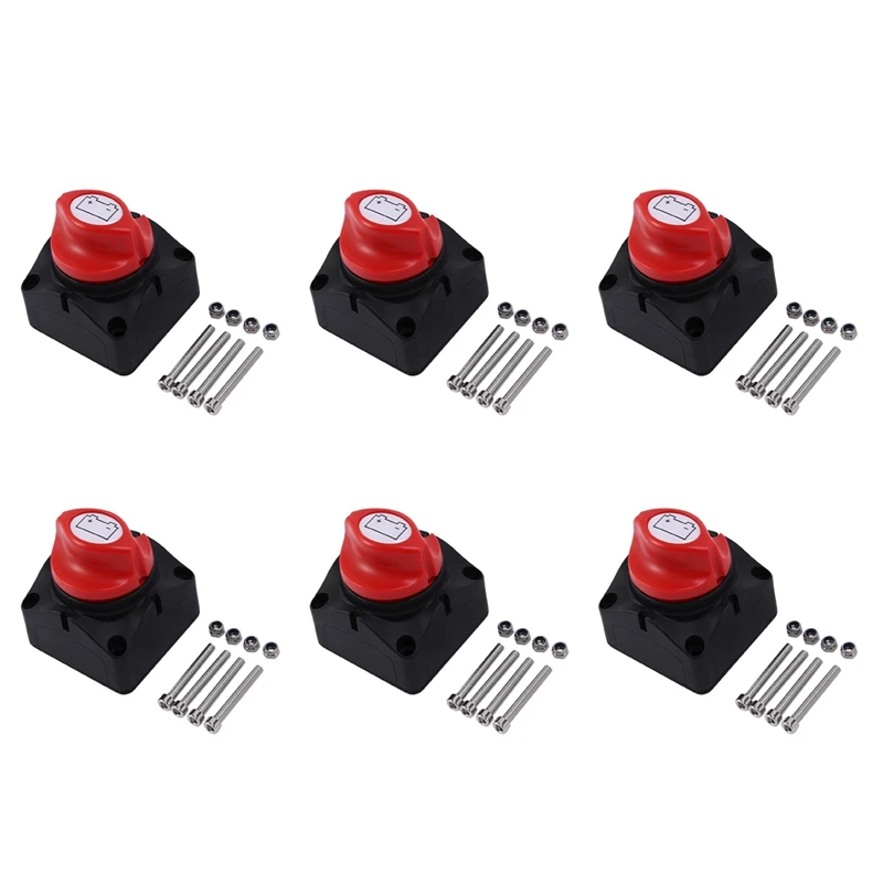 

6X 12V-48V Battery Disconnect Switch Battery Isolator Switch Master Power Cut Off Kill Switch Marine Switch For Car RV