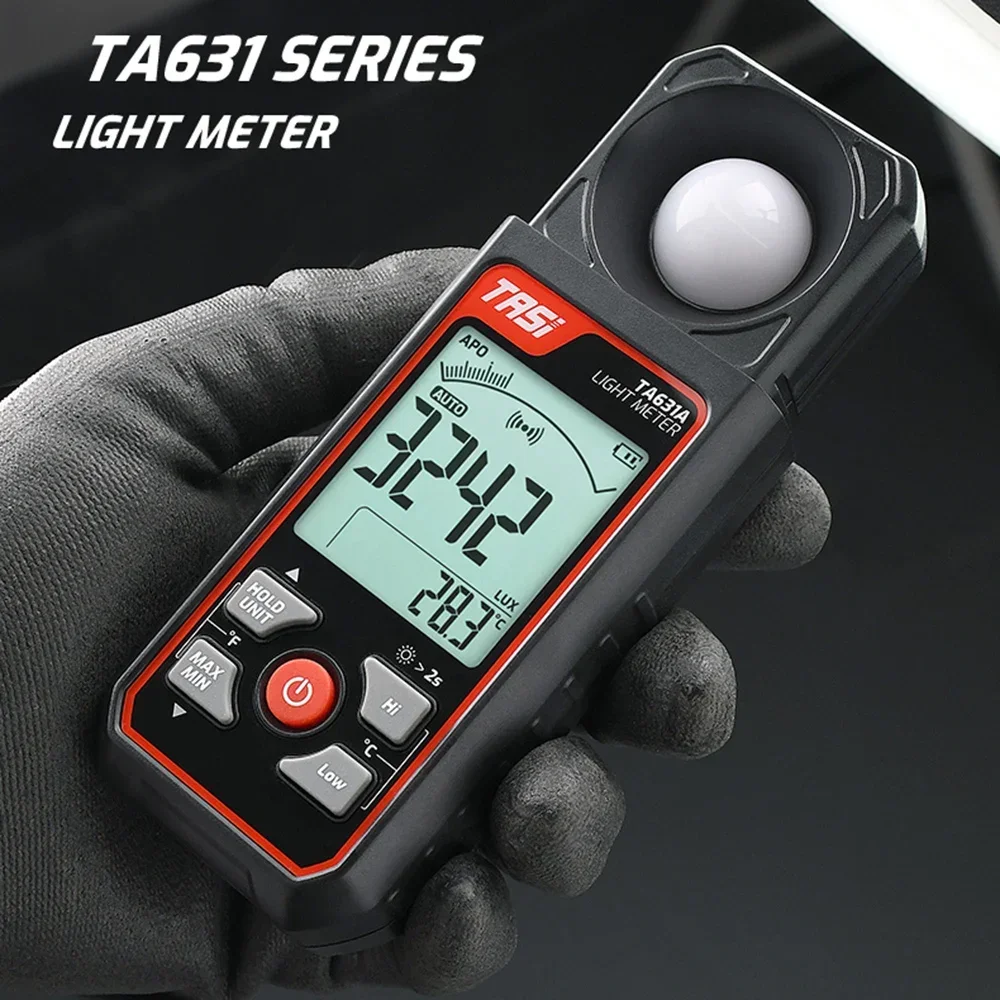 

TA631B Didital Light Meter Photography Luxmeter 300000LUX Illuminometer Lux/FC Measure Photometer Enviromental Tester TA631A