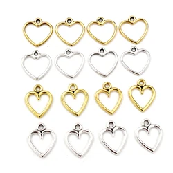 100PCS Antique Gold/Silver Color Hollow Hearts Charms Geometry Pendant Metal Alloy DIY Necklace Bracelet Earrings Marking