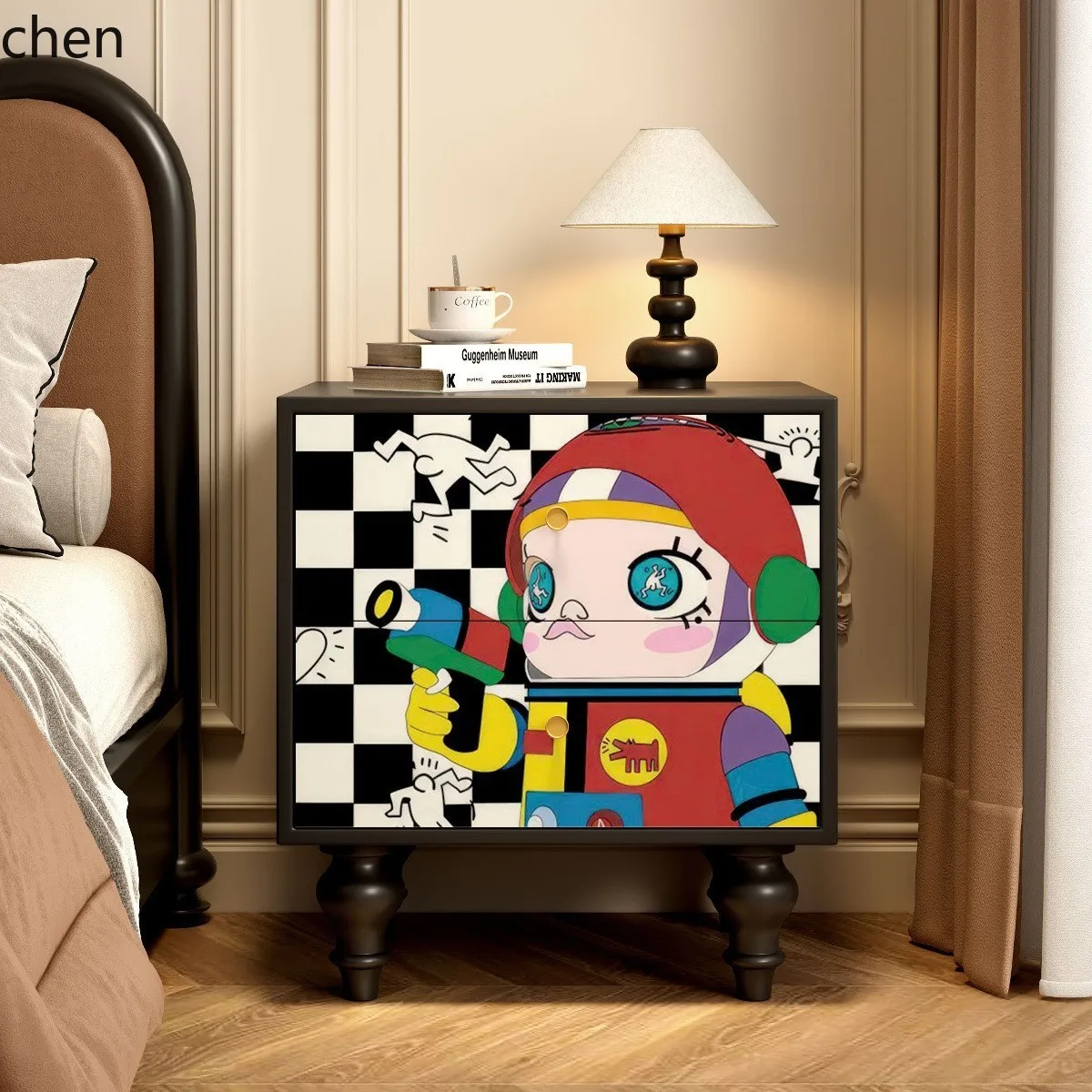 YFY 원목 빈티지 수납장 침실 침대 옆 거실 서랍장 다기능