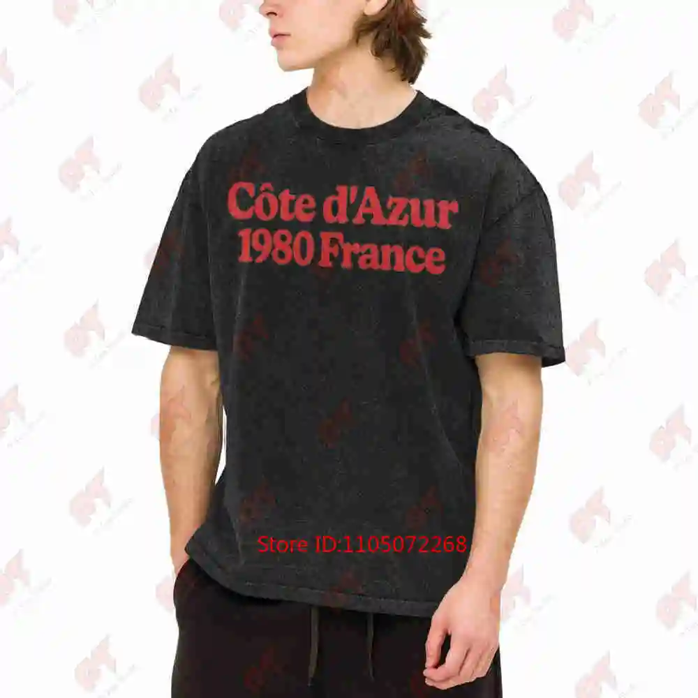 Cote D'Azur Vintage French Riviera 1980S Vintage Washed Tee Pure Cotton T-Shirt