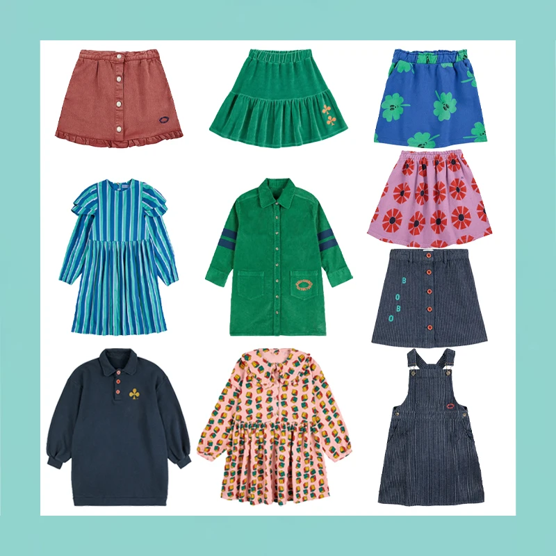

2025 New Autumn Winter Girls' Casual Dress Baby Girl Fashion Half Skirt Children's Green Long Coat