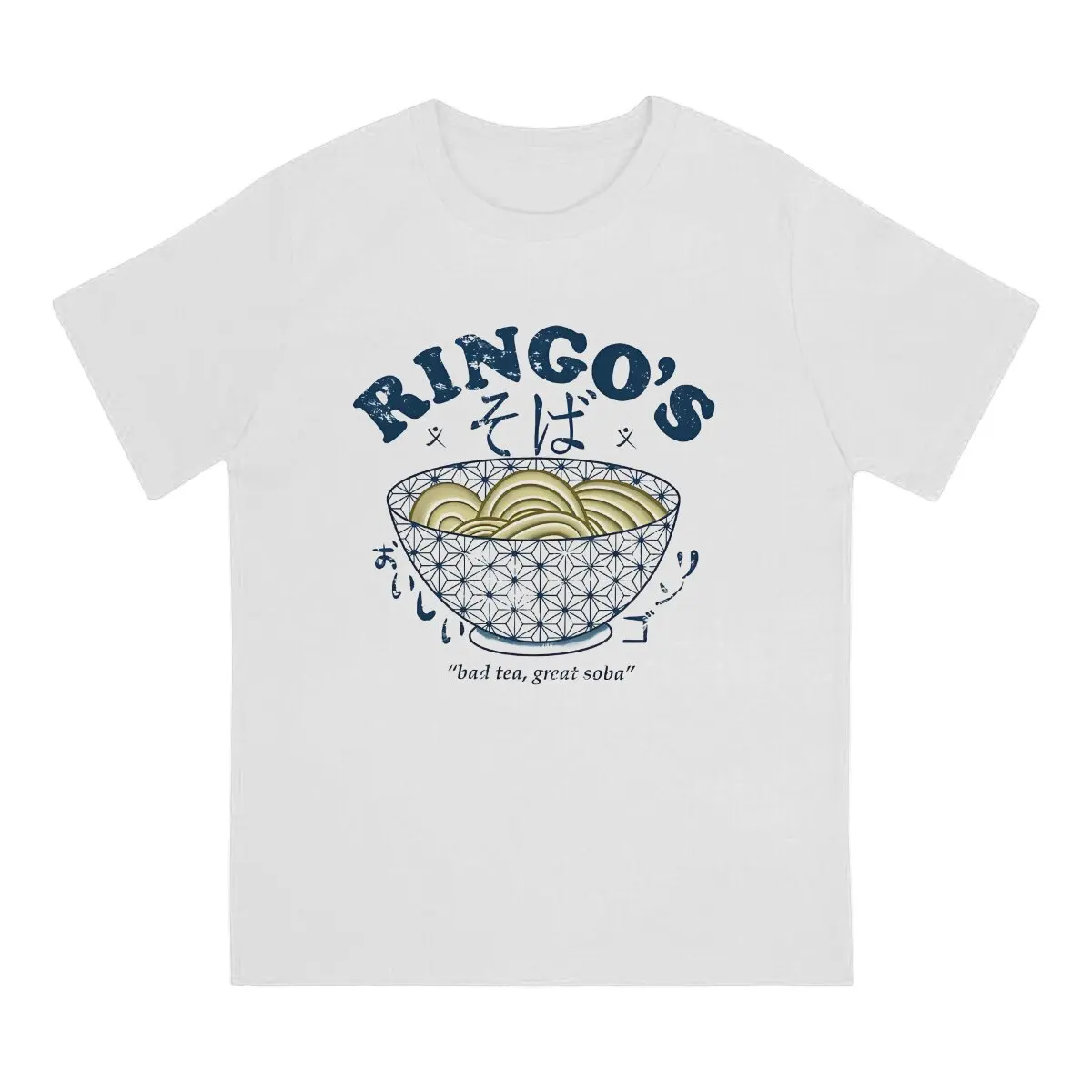 Ringo’S Soba T Shirt Men's  Cotton Awesome T-Shirt Crew Neck B-Blue Eye Samurai Cartoon Tees Short Sleeve Clothes Gift Idea