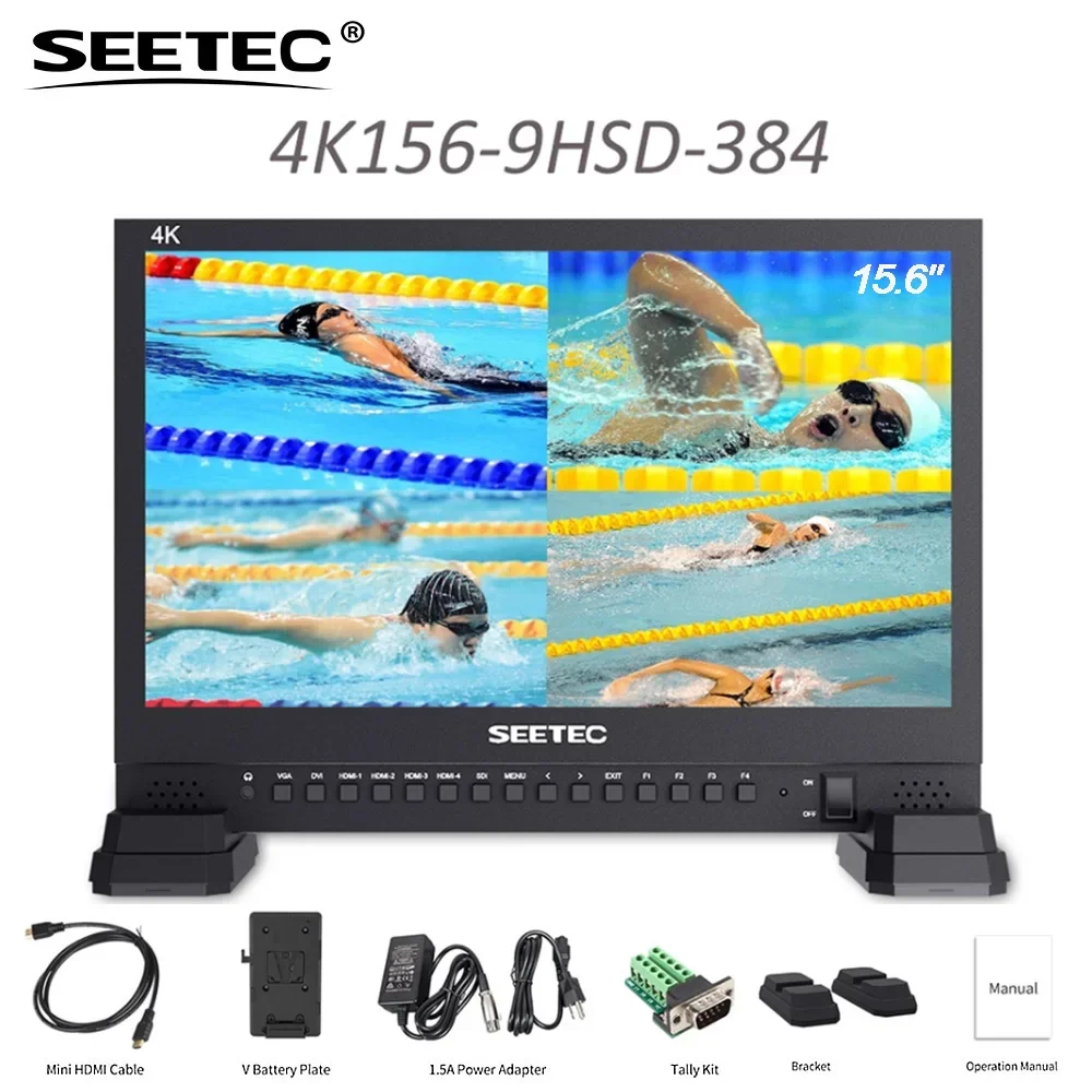 

SEETEC 4K156-9HSD 15,6-дюймовый IPS 3G SDI вещательный монитор UHD 3840x2160 4K видеомонитор ЖК-дисплей 4x4K HDMI Quad Split Display VGA DVI