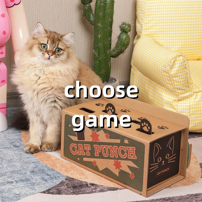 Cat Punch Cat Interactive Toy Groundhog Mole Mice Game Toy Mouse Pop Up Puzzle For Cats Treat Exercise Training Cat Toy Supplies