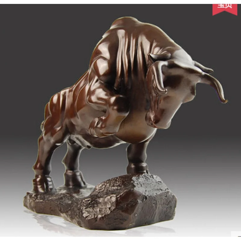 Size:23*8*16cm *DEAL* Large 100% BRASS Taurus BULL Statue Sculpture Art cooking tools Decoration 100% Brass BRASS