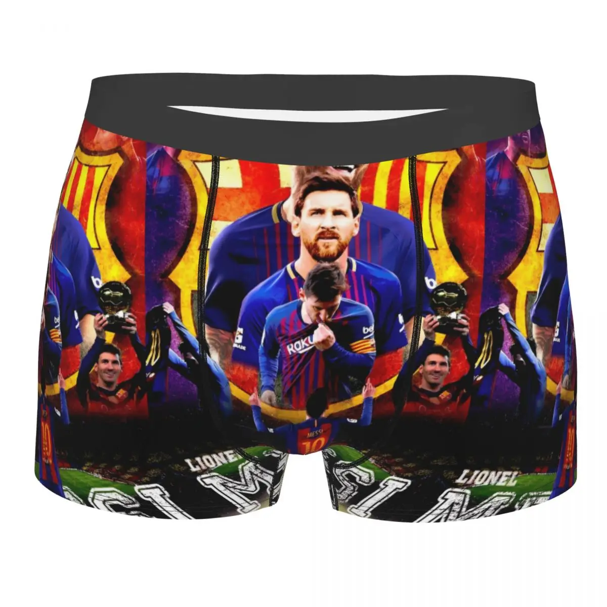 Sexy Boxer Football Superstar Messied Shorts Panties Men Underwear Lionel Soft Underpants for Homme Plus Size