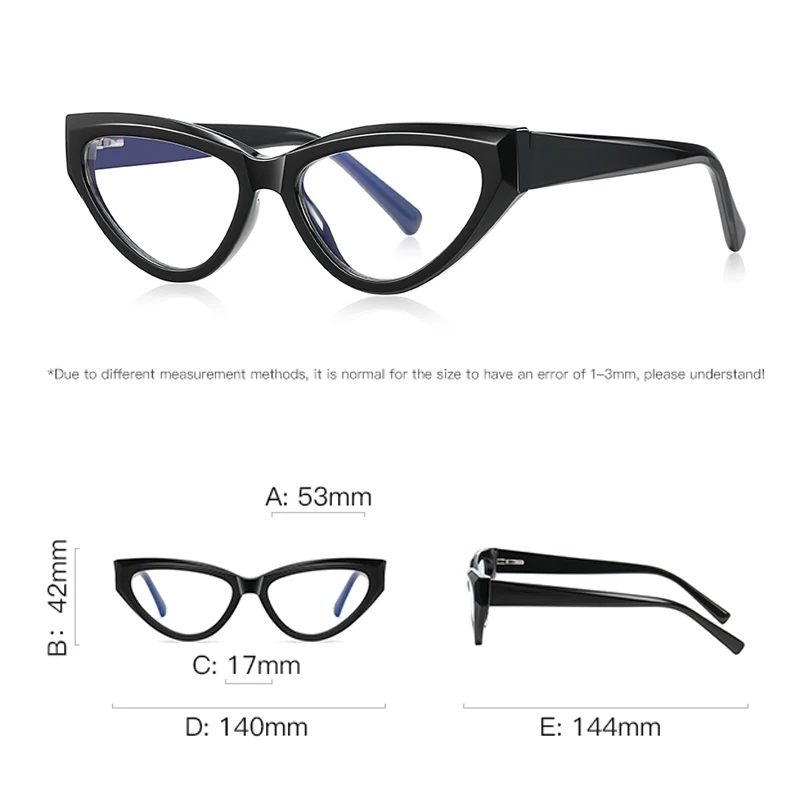 VCKA Cat Eye Prescription Myopia Glasses Thick Frame NEW Women Fashion Discoloration  Anti Blue Light Eyewear -0.50 TO -10