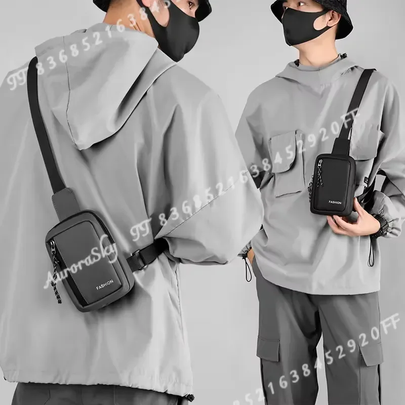 Men Oxford Chest Bag Casual Mini Crossbody Small Shoulder Diagonal Backpack Messenger Phone Waist Pack for Daily Use