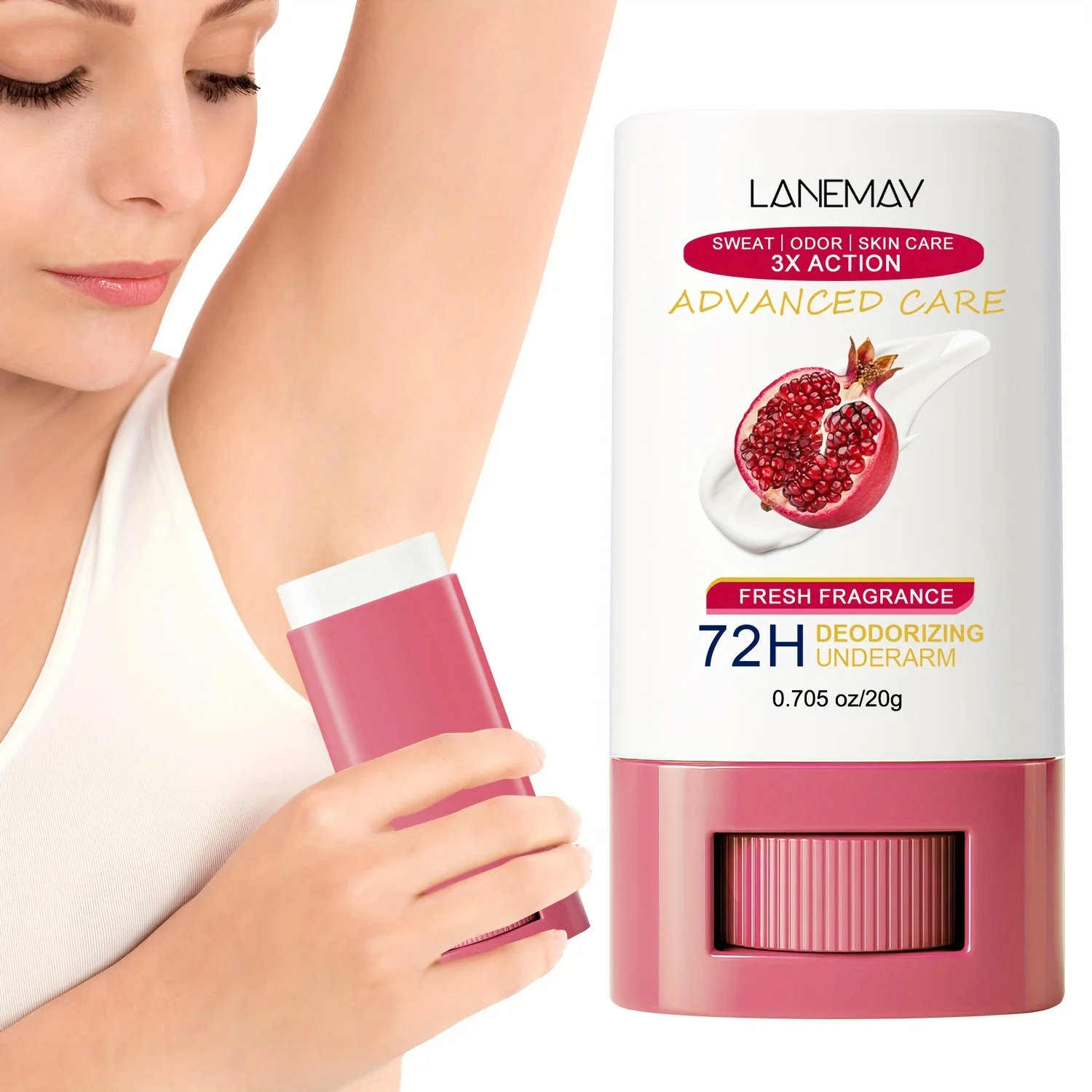 

Underarm Stick - 72-Hour Long-Lasting Odor Protection, Advanced Care Deodorant with Pomegranate & Lemon Verbena