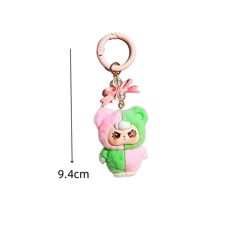 Three-dimensional flocking three - year - old doll cartoon doll key chain girl bag pendant accessories