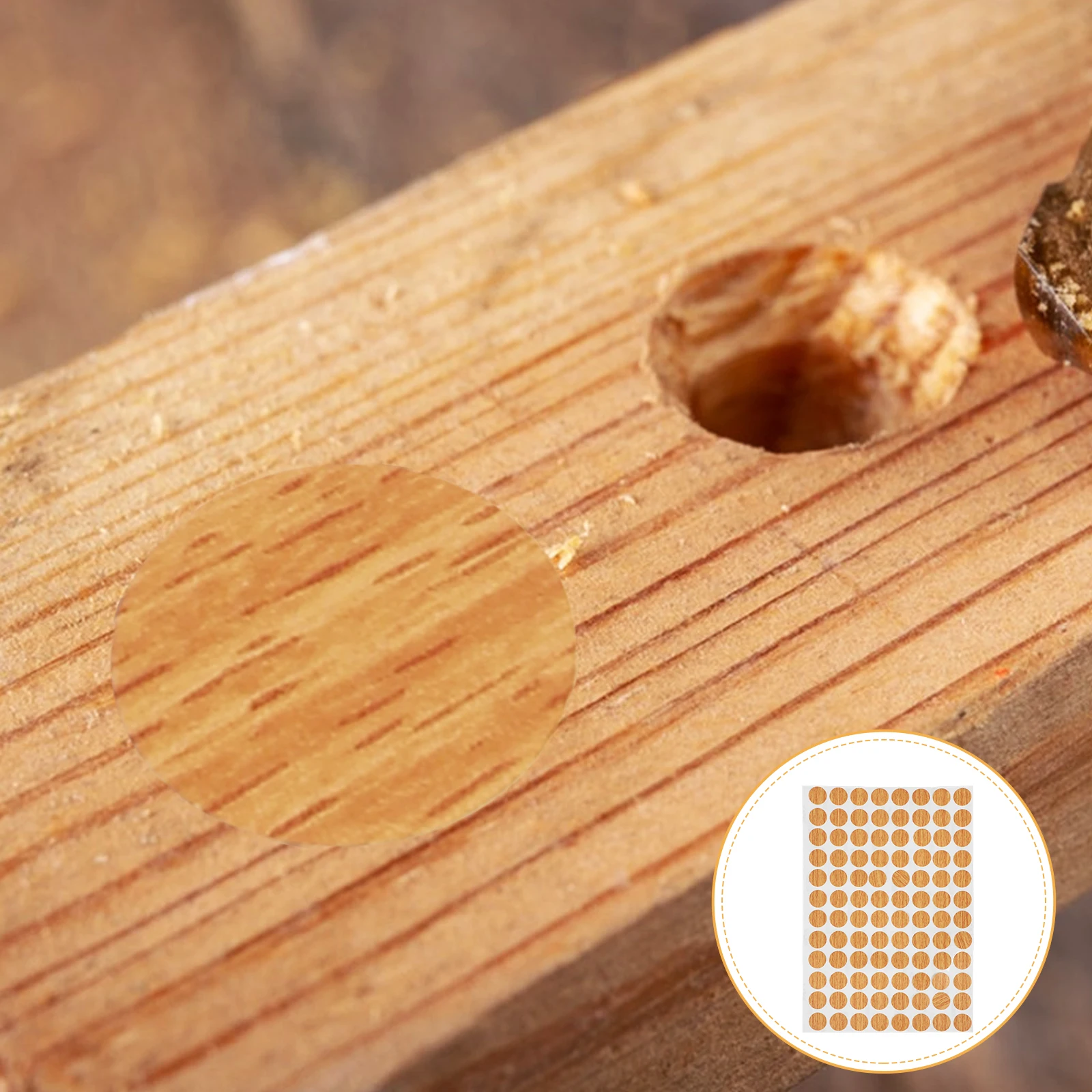 

Screw Hole Covers Real Wood Texture Sticker Anti slip Patch Furniture Hole Light Brown PVC Decorative Cap Decal Hardware