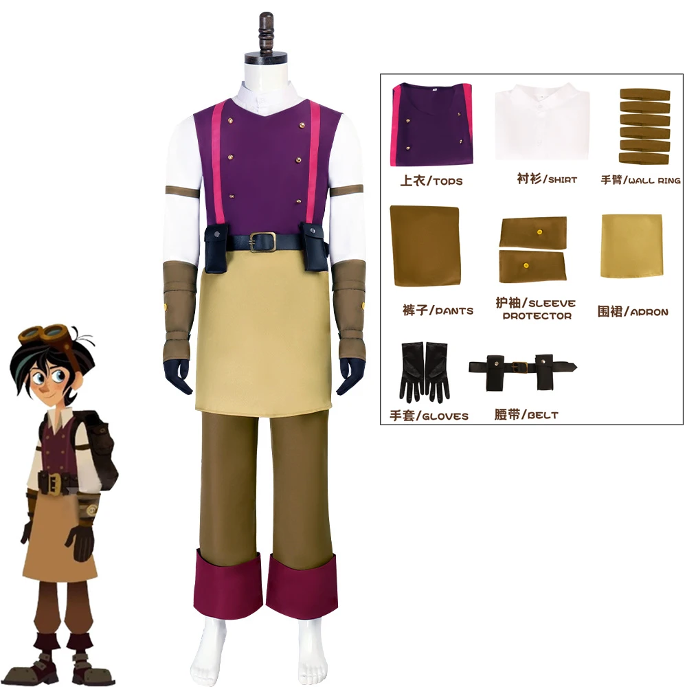 

Movie Varian Rapunzel Cosplay Costume Uniform Man Halloween Carnival Cosplay Varian Customized Clothes