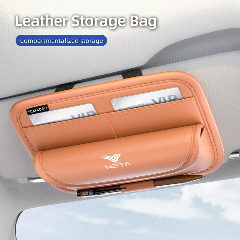 Afbeelding 5: Auto Zonneklep Brillen Doos Zonnebril Opslag Kaarthouder Voor NETA Luxgen Ora Exeed Iveco VGV