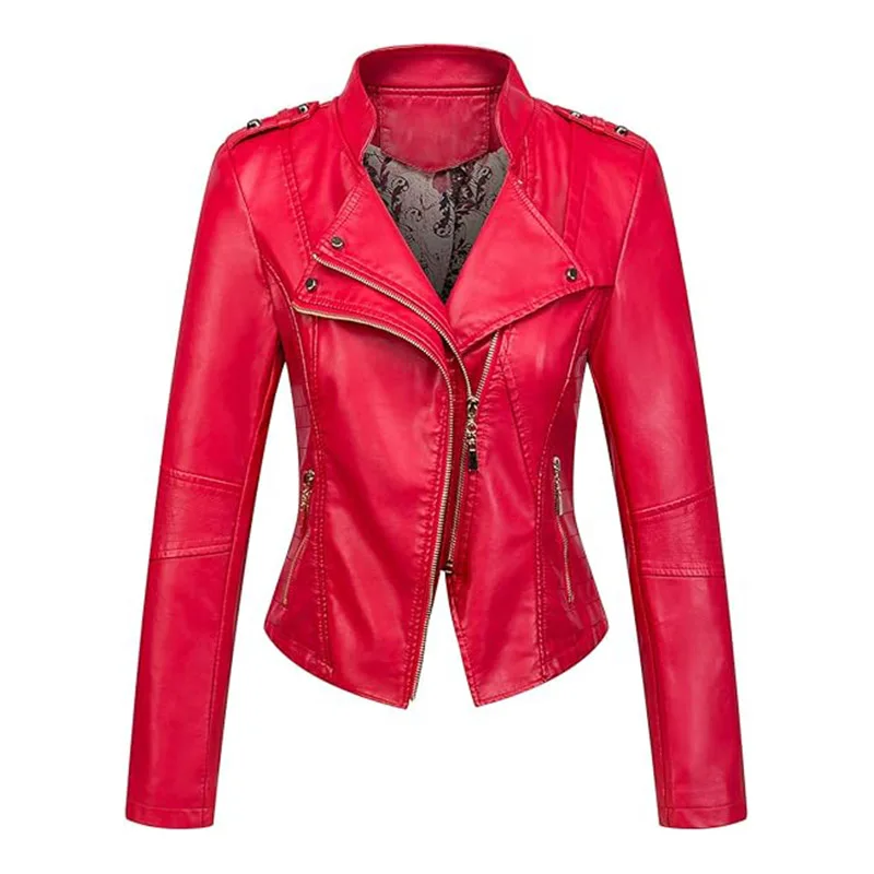 سترة جلدية جديدة لخريف وشتاء 2025 قصيرة مقاس كبير سترة جلدية بقصة ضيقة سترة رفيعة عصرية ومتعددة الاستخدامات