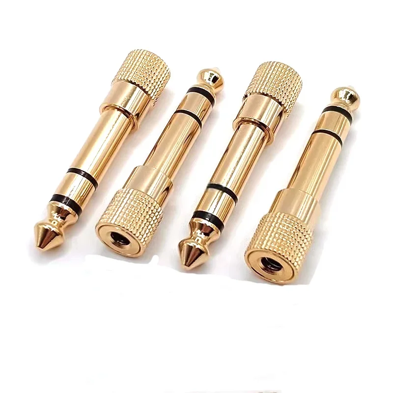 

1PCS Audio adapter 6.5 male to 3.5 female binaural gold-plated 3.5 female to 6.35 male microphone large to small plug