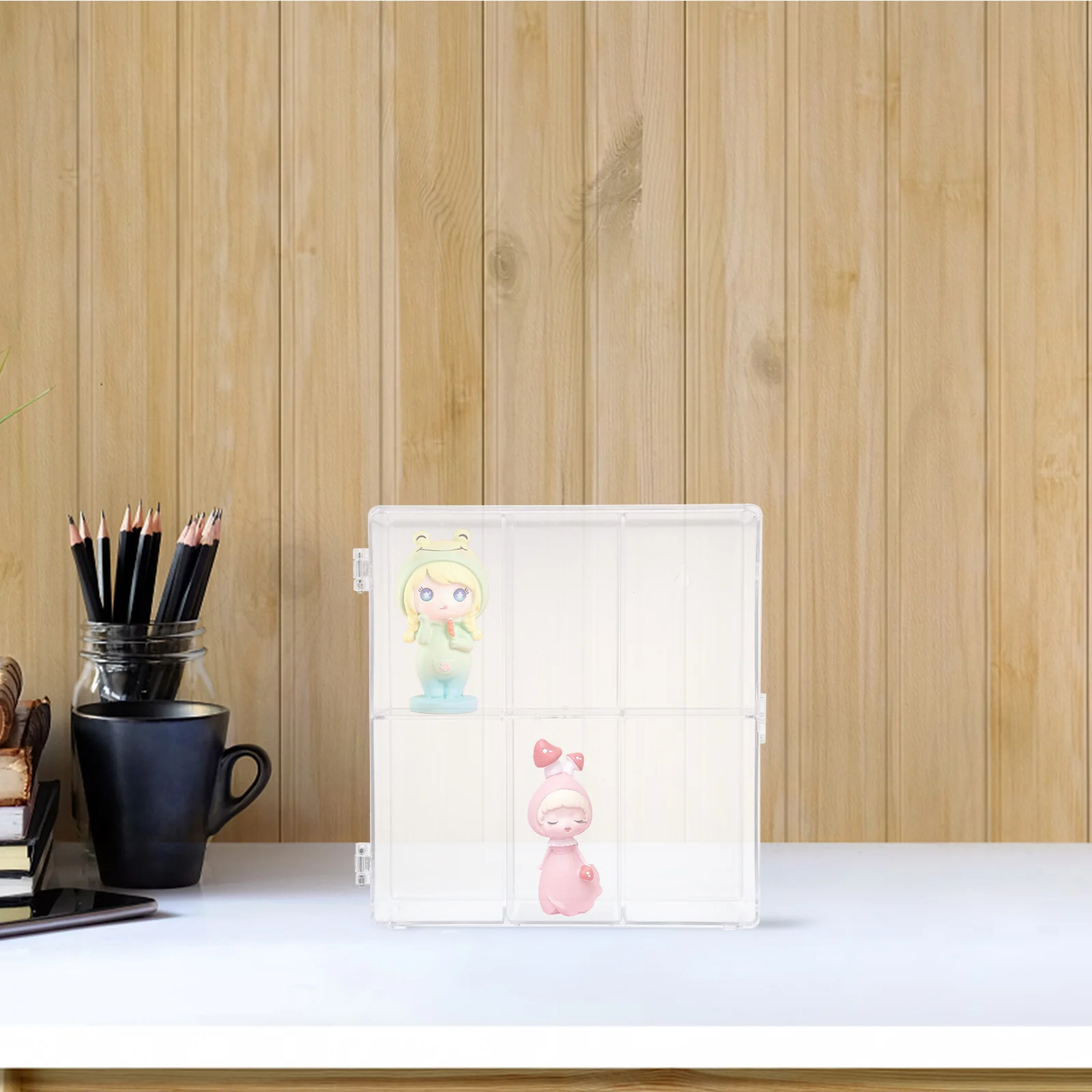 

2pcs Handheld Storage Box Transparent Desktop Display Case For Collection Organizer Sturdy Diy Assembly Game Accessory