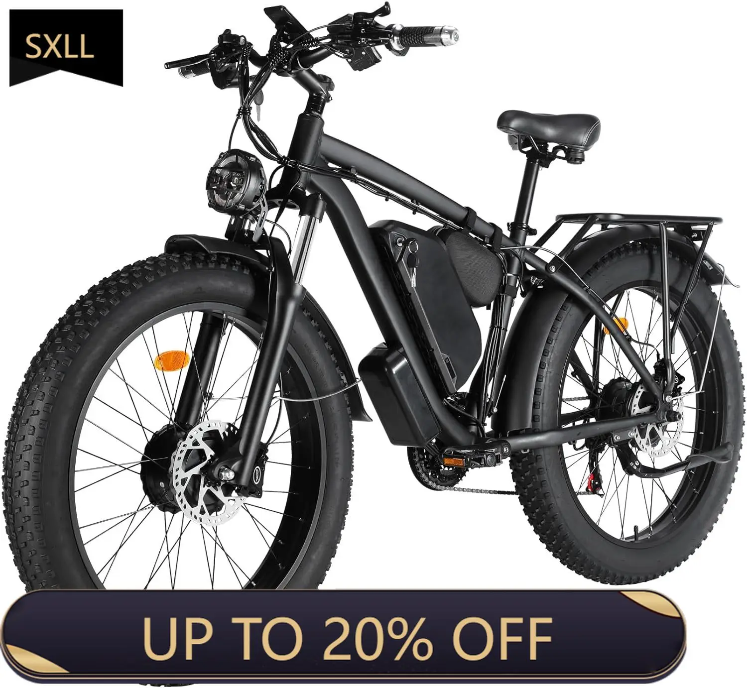 

Электрический горный велосипед SXLL 2000W 48V 22.4ah с гидравлическими дисковыми тормозами, двойным задним мотор-колесом и литиевой батареей