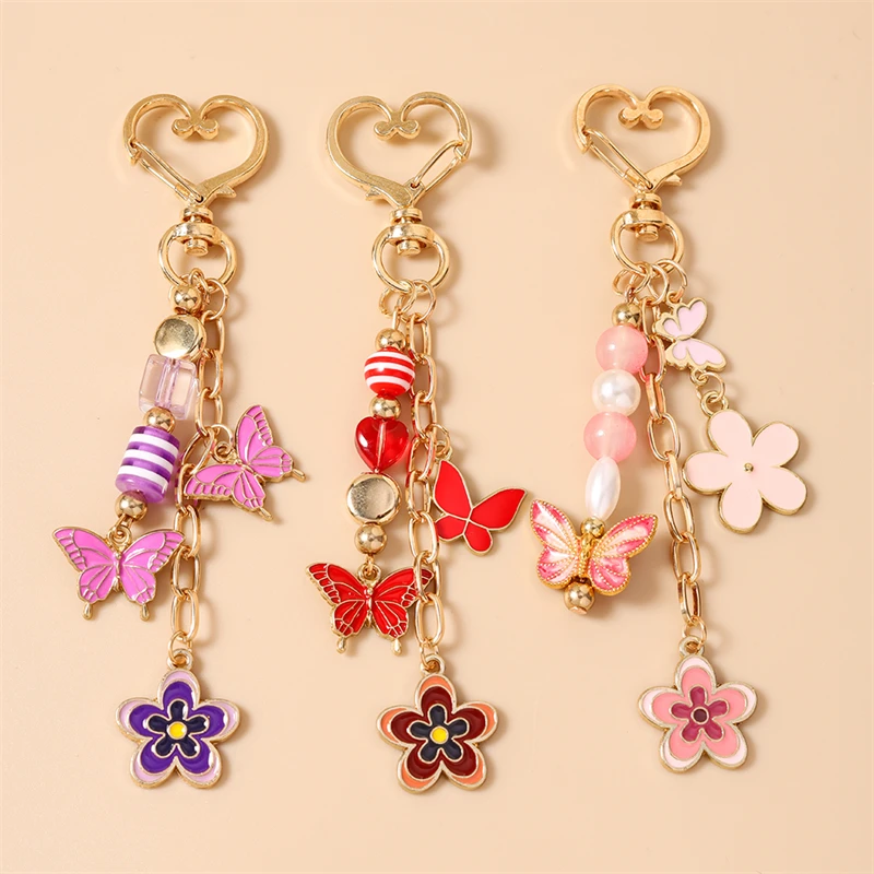 Modischer Bunter Blumen-Schlüsselanhänger für Autoschlüssel, Souvenir-Geschenke für Frauen und Männer, Handtaschen-Anhänger, Schlüsselringe, DIY-Schmuckzubehör – Detail 20