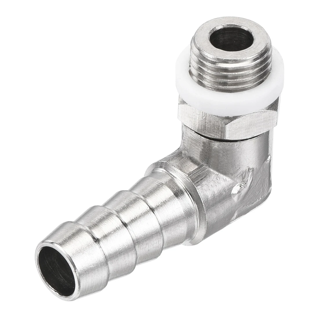 

UXCELL Nickel-plated Copper Hose Barb Fitting Elbow Barbed Male Thread Right Angle Pipe Connector with Washer