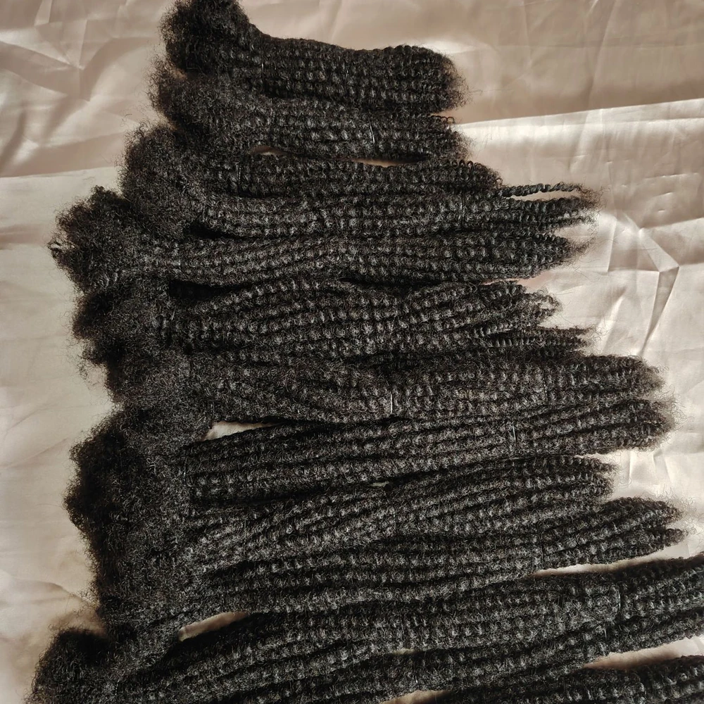 Afro Kinky Textured Locs Extensions 100% Human Hair Handmade Women's Hair Extensions Can Be Dyed 0.6 cm By Orientfashion