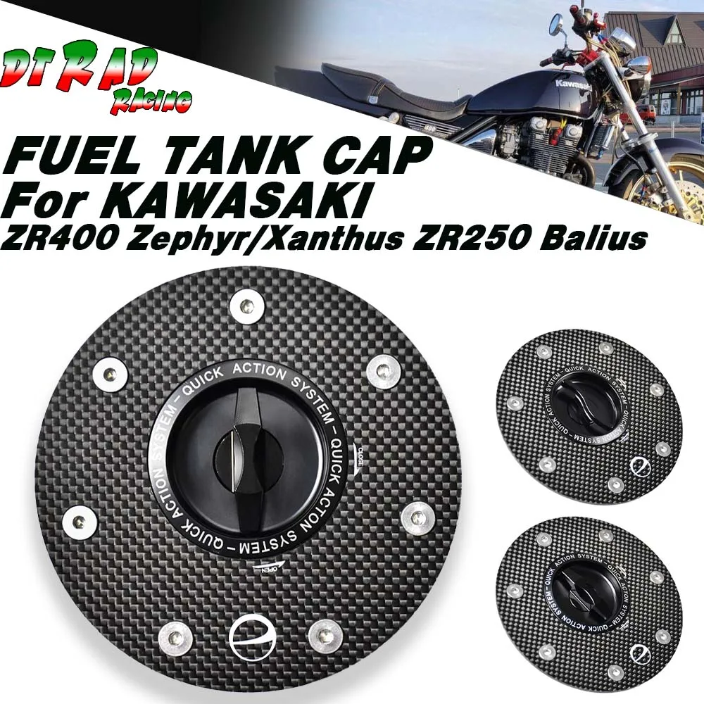 

Carbon Fiber Flange Fuel Tanmk Cap For KAWASAKI ZR400 Zephyr/ZR400 Xanthus/ZR250 Balius Motorcycle Quick Turn Oil Filler Cover